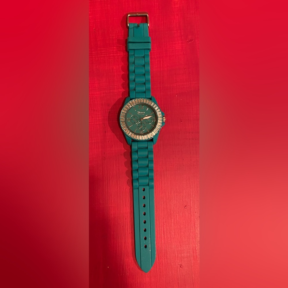 Geneva Teal Watch with Silver Accents
